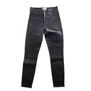 L'AGENCE Peyton high rise skinny ankle crop black coated stretch jeans NWT size